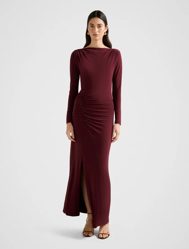 CHERIE Jersey Long Sleeves Maxi Dress